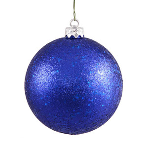 Vickerman N591522DQ - 6 inch Cobalt Blue Sequin Ball Christmas Ornament - 4 Pack