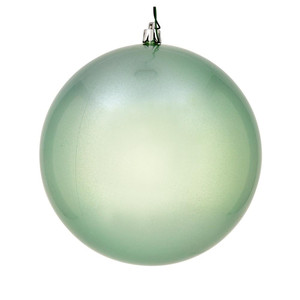 Vickerman N591540DCV - 6 inch Frosty Mint Candy Ball Outdoor Christmas Ornament - 4 Pack
