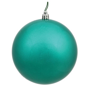 Vickerman N591542DG 6" Teal Glitter Ball Drilled 4/Bag