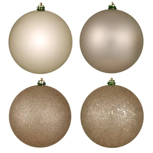 Vickerman N591543BX 6" Oat 4-Finish Ball Orn Asst 4/Bx