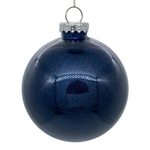 Vickerman N211031 4" Midnight Blue Glitter Clear Ball 6/bg