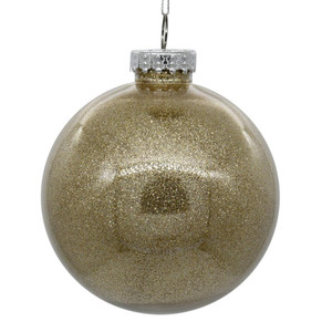 Vickerman N211043 - 4 inch Oat Glitter Ball Christmas Ornament - 6 Pack