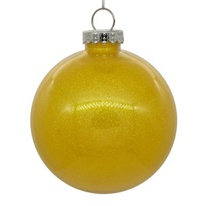 Vickerman N211078 - 4 inch Yellow Ball Christmas Ornament - 6 Pack