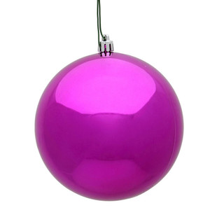  Vickerman N592070DSV 8" Fuchsia Shiny Ball UV Drilled Cap 