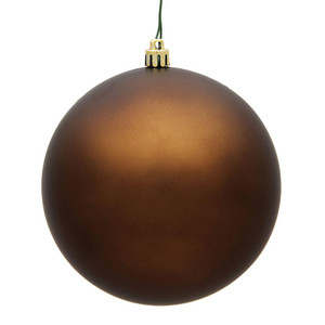 Vickerman N592076DMV - 8 inch Mocha Matte Ball Outdoor Christmas Ornament