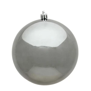 Vickerman N592087DSV - 8 inch Pewter Shiny Ball Outdoor Christmas Ornament