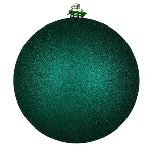  Vickerman N592541DG 10" Dark Teal Glitter Ball Drilled 