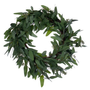 Vickerman EF224424 - 24" Art Grn Seed Willow Euclypts Wreath