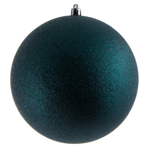 Vickerman N593074DG 12" Midnt Green Glitter Ball Drilled Cap