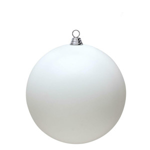 Vickerman N594011DMV - 15.75 inch White Matte Ball Outdoor Christmas Ornament