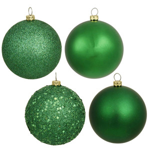 Vickerman N595404A 1.6" Christmas Green 4 Finish Orn Asst96 
