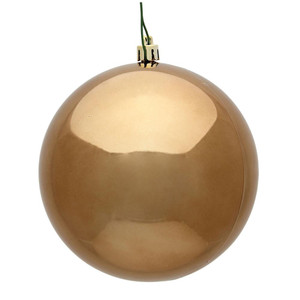 Vickerman N596076S - 2.4 inch Mocha Shiny Ball Christmas Ornament - 60 Pack