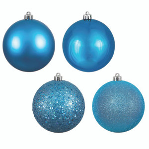  Vickerman N596812A 3" Turquoise 4 Finish Orn Asst 32/Box 