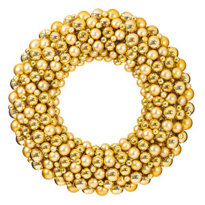 Vickerman N114408 - 22" Gold Colored Ball Wreath