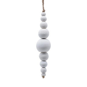 Vickerman JB214602 7" White Wooden Bead Ornament 2/bag