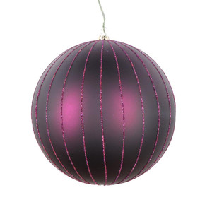 Vickerman MT211926D 6" Plum Matte Glitter Ball Orn 2/bag