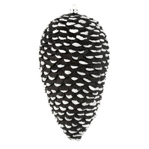 Vickerman N187217D - 7 inch Black Glitter Pinecone Christmas Ornament - 4 Pack