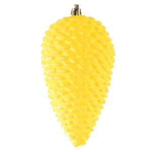 Vickerman N187278D - 7 inch Yellow Glitter Pinecone Christmas Ornament - 4 Pack