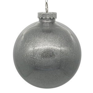 Vickerman N210807 - 3 inch Silver Glitter Ball Christmas Ornament - 12 Pack