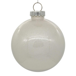  Vickerman N210811 3" White Glitter Clear Ball 12/bag 