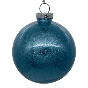 Vickerman N210832 - 3 inch Baby Blue Glitter Ball Christmas Ornament - 12 Pack