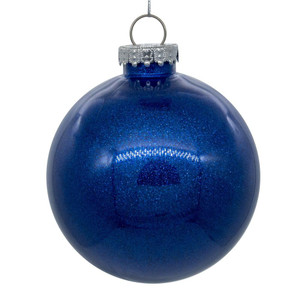 Vickerman N211202 - 4.75 inch Blue Glitter Ball Christmas Ornament - 4 Pack
