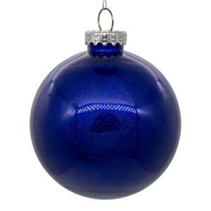 Vickerman N211222 - 4.75 inch Cobalt Blue Glitter Ball Christmas Ornament - 4 Pack