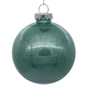 Vickerman N211240 4.75" Frosty Mint Glittr Clear Ball 4/bg