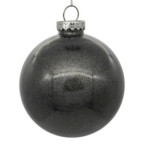 Vickerman N211287 4.75" Pewter Glitter Clear Ball 4/bag