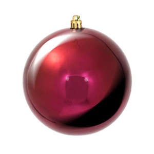 Vickerman N591021DSV - 4 inch Berry Red Shiny Ball Outdoor Christmas Ornament - 6 Pack