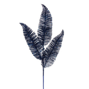  Vickerman RG220131 24.5" Midnight Blue Feather Fern Glitter Spray 