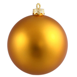 Vickerman N591030DMV - 4 inch Antique Gold Matte Ball Outdoor Christmas Ornament - 6 Pack