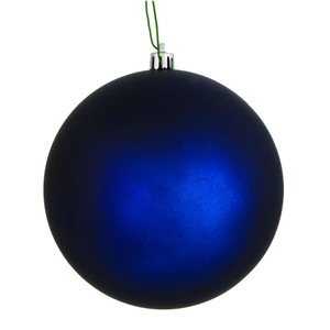 Vickerman N591031DMV - 4 inch Midnight Blue Matte Ball Outdoor Christmas Ornament - 6 Pack