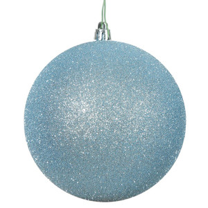 Vickerman N591032DG - 4 inch Baby Blue Glitter Ball Christmas Ornament - 6 Pack