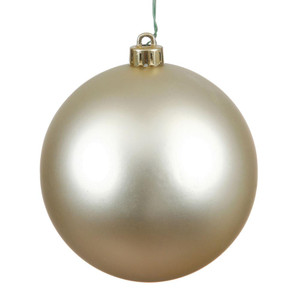 Vickerman N591038DMV - 4 inch Champagne Matte Ball Outdoor Christmas Ornament - 6 Pack