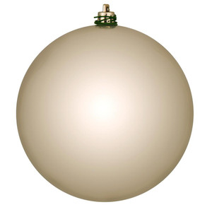 Vickerman N591043DSV 4" Oat Shiny Ball UV Drilled 6/Bag