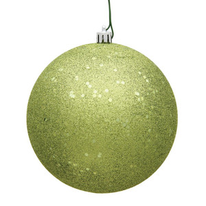  Vickerman N591073DQ 4" Lime Sequin Ball Drilled 6/Bag 