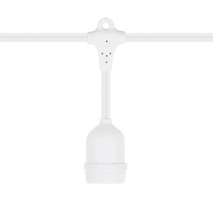  Vickerman V47W052 100' White Patio String Light with E26 Sockets 