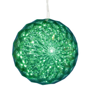  Vickerman X106604 30Lt x 6" LED Green Crystal Ball Outdoor 