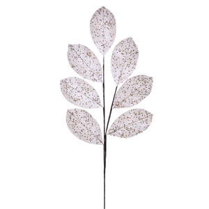 Vickerman QG211911 - 27 in. Cream Glitter Leaf Artificial Spray - 4 Pack