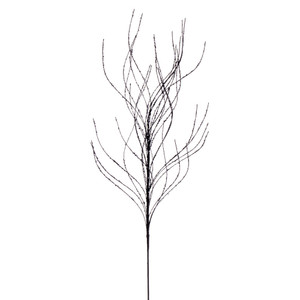 Vickerman QG221017 - 37 in. Black Wavy Twig Glitter Artificial Spray - 6 Pack