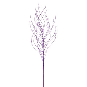 Vickerman QG221066 - 37 in. Purple Wavy Twig Glitter Artificial Spray - 6 Pack