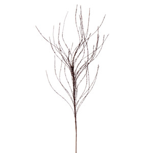 Vickerman QG221075 - 37 in. Chocolate Wavy Twig Glitter Artificial Spray - 6 Pack