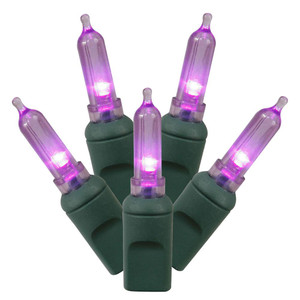  Vickerman X4G7106 34ft Italian 100-LED Purple Christmas Light String 