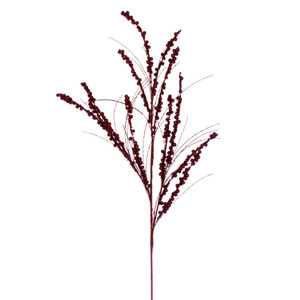 Vickerman QG221565 36" Burgundy Berry Twig Glitr Spray 6/Bg 