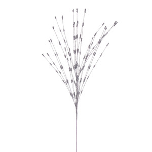 Vickerman QG221907 - 36 in. Silver Berry Glitter Artificial Spray - 6 Pack