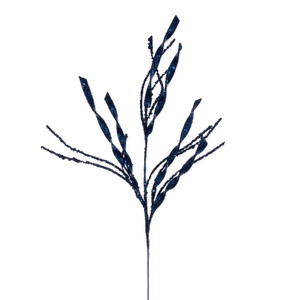 Vickerman QG223331 - 34 in. Midnight Blue Wavy Spiral Glitter Artificial Spray - 6 Pack