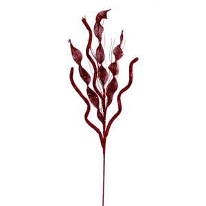 Vickerman QG223803 - 34 in. Red Multi Spiral Glitter Artificial Spray - 4 Pack