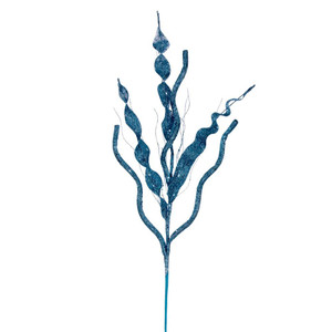 Vickerman QG223832 - 34 in. Baby Blue Multi Spiral Glitter Artificial Spray - 4 Pack