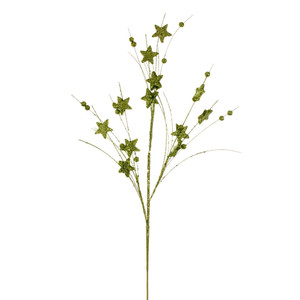 Vickerman QG224673 - 33 in. Lime Star Ball Glitter Artificial Spray - 6 Pack